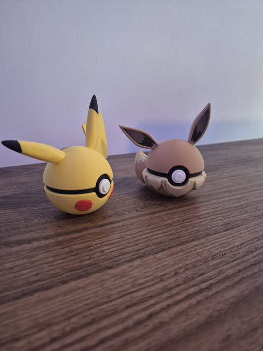 Pikachu and Eevee Character Ball Bundle - front view